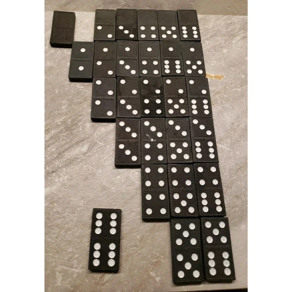 Vintage 1970 Willis Import Wooden Dominoes Set - Double Six - Made in Japan